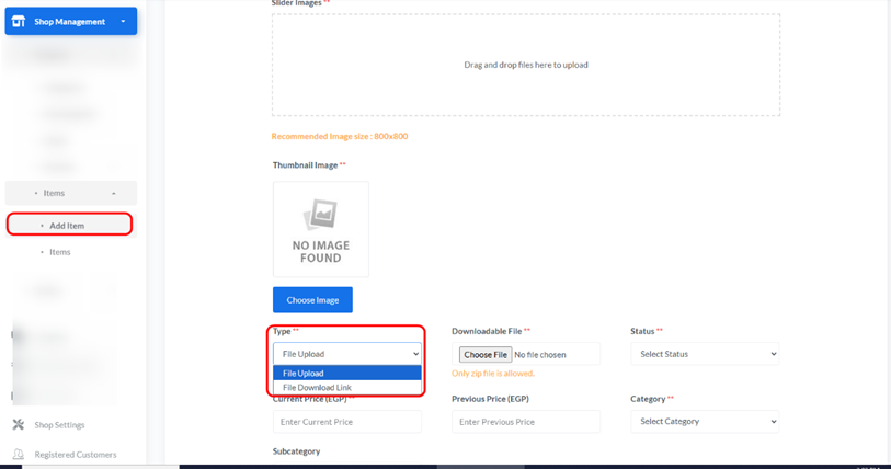 Add Digital Product, step 2