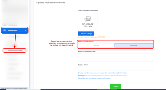 Maintenance Mode, step 1