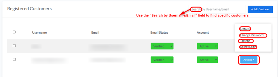 Managing Existing Customers, step 1