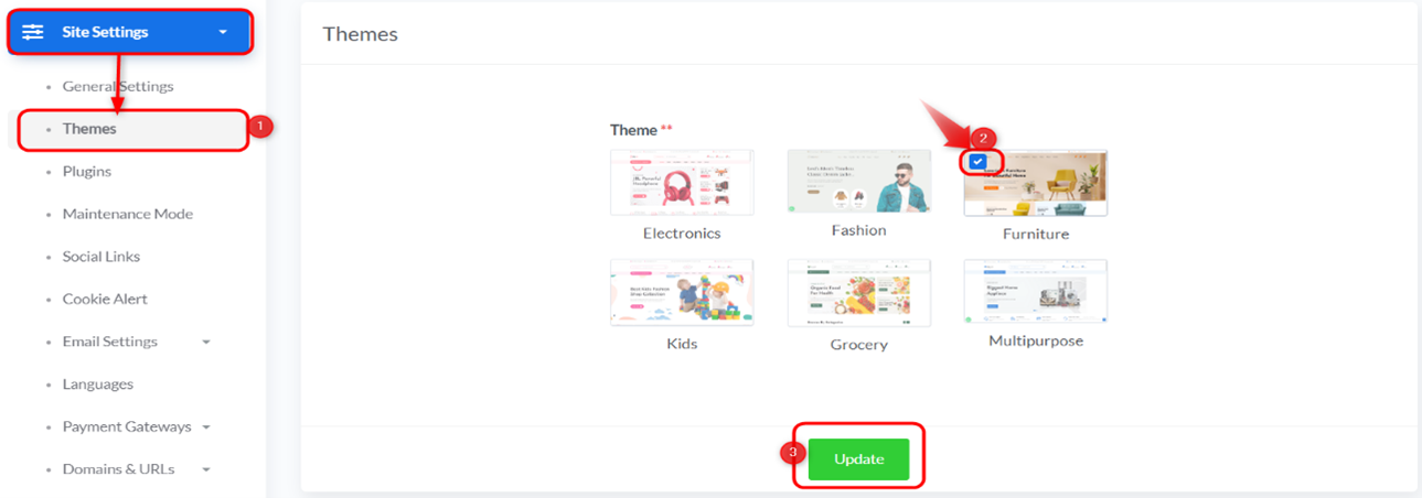 Themes, step 1