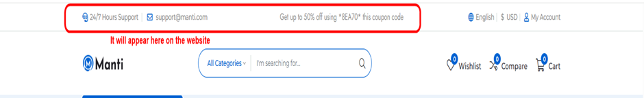 Top Header Section, step 2